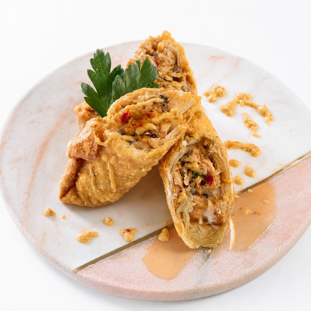 Sweet Chili Salmon Egg Roll.